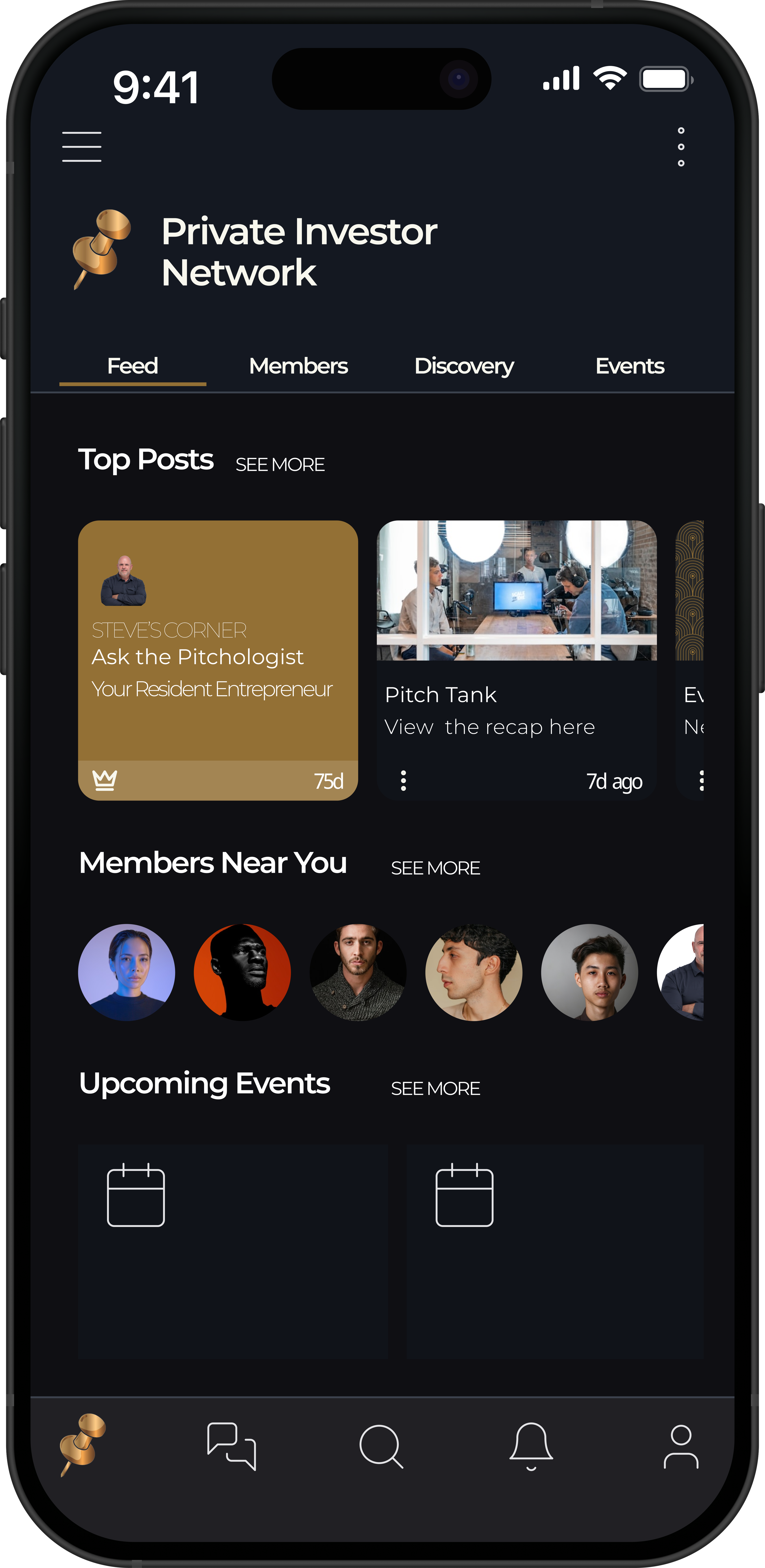 Private Investor Network mobile dashboard